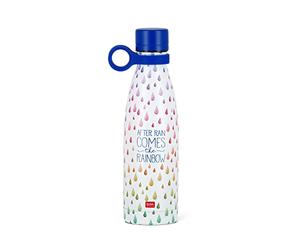Legami - Bouteille thermos Hot&Cold, 500 ml, fermeture hermétique, 12 heures pour les boissons chaudes, 24 heures pour les boissons froides, poignée amovible en silicone, en acier inoxydable