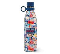 Legami - Bouteille thermos Hot&Cold, Travel Stickers, 800 ml, fermeture hermétique, 12 heures au chaud, 24 heures au froid, poignée amovible en silicone, en acier inoxydable