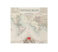 Legami - Calendrier 2027 Mural, Vintage Maps, Grand Calendrier Mural, 12 Mois et Agenda Annuel, en 6 langues, Espace pour les Notes, Signes du Zodiaque, Jours Fériés Internationaux, 30 x 29 cm