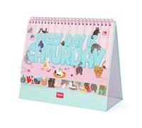 Legami - Calendrier de Bureau 2027, 12 mois, en anglais, espace pour notes et remarques, 2 pages d'autocollants, marque-pages pratiques, 12 feuilles, 21 x 8,5 x 17,5 cm
