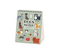 Legami - Calendrier de Bureau 2027, Dogs of the World, Calendrier de Table, 12 Mois et Agenda Annuel, en Anglais, Signes du Zodiaque, Fêtes Internationales, 12 x 14,5 cm