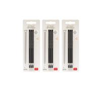 Legami - Cartouche de recharge pour stylo à encre gel effaçable, lot de 9 pièces, hauteur 13 cm, encre thermosensible, Noir, pointe 0,7 mm (lot de 3 noir)