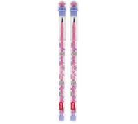 LEGAMI - Crayon empilable avec caoutchouc Take a Tip, Thème Kitty, 11 Mine 2B, Pas besoin de taille-crayon, facile à utiliser, petit caoutchouc TPR inclus, en ABS (Lot de 2)