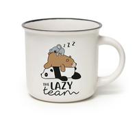 LEGAMI -Tasse Cup-puccino, Thème The Lazy Team, Porcelaine New Bone China, Take a Break Collection, Multicouleur, capacité de 350 ml