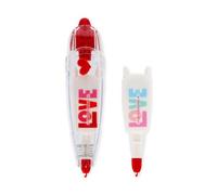 LEGAMI - Decoration Tape Pen, Heart, Stylo ruban adhésif décoratif, parfait pour décorer les agendas, les cartes de vœux, les cahiers, Longueur 4m + 1 recharge incluse