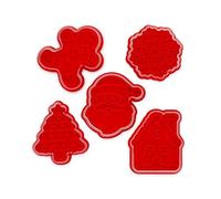 Legami - Emporte-pièces, Christmas, Cookie Cutters, lot de 5 formes différentes avec tampon, adaptés également aux enfants