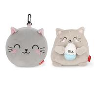 LEGAMI - Ensemble d'oreillers de voyage Kitty avec masque de nuit + peluche super douce taille mini avec carte d'identité personnalisée