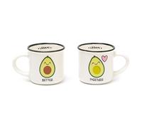 LEGAMI - Espresso For Two, 2 Nouvelles Tasses à Café en Porcelaine de Chine, Capacité de 50 ml, Thème Avocat, Va au Lave-Vaisselle, Va au Micro-Ondes