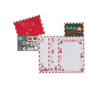Legami - Kit de lettres du Père Noël, contient une enveloppe, des lettres à remplir, une carte postale, une feuille adhésive, des détails en mousse pailletée, du papier certifié FSC