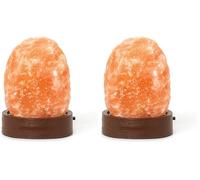 LEGAMI - Lampe de sel de l'Himalaya, Mini, Ø 7 cm, 300/400 g, chromothérapie, forme naturelle, effet lumineux, piles non incluses, fait à la main (Lot de 2)