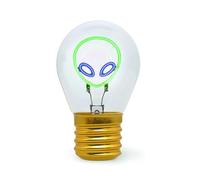 LEGAMI - Lampe de table en forme d'ampoule, rechargeable avec câble USB, sans fil, imitation ampoule, thème Alien, 6,8 x 10,3 cm