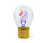 LEGAMI - Lampe de table en forme d'ampoule, rechargeable avec câble USB, sans fil, imitation ampoule, thème Unicorn, 6,8 x 10,3 cm