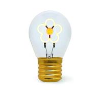 LEGAMI - Lampe de table en forme d'ampoule, rechargeable avec câble USB, sans fil, imitation ampoule, thème Daisy, 6,8 x 10,3 cm