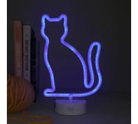 Legami - Lampe LED effet néon, It's a Sign, Kitty, double alimentation, câble Type-C (inclus) ou piles (non incluses), lampe de table