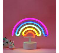 Legami - Led Neon Effect Lamp, It's a Sign, H 19 cm, Rainbow Theme, Double Alimentation, Câble USB (Inclus) ou Piles (non Incluses), Lampe de Table, Lumière Multicolore