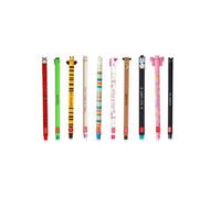 legami - Lot de 10 stylos gel effaçables avec encre thermosensible, gamme de couleurs d'encre et de designs, pointe de 0,7 mm