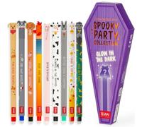LEGAMI Lot de 10 stylos gel effaçables - Motifs animaux et Halloween - 0,7 | Encre thermosensible, rechargeable, stylo surprise phosphorescent, encre colorée, correction facile