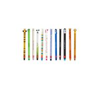 legami - Lot de 12 stylos gel effaçables avec encre thermosensible, gamme de couleurs d'encre et de designs, pointe de 0,7 mm