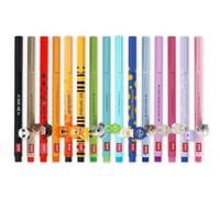 LEGAMI Lot de 15 stylos à encre gel en forme d'animal décoratif - Amovibles et recombinables - Empêche le roulement - Pointe fine de 0,5 mm - Encre colorée