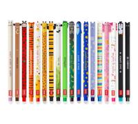 LEGAMI Lot de 18 stylos à encre gel effaçable - Motifs animaux - Pointe 0,7 | Encre thermosensible, correction facile, huit couleurs d'encre, rechargeable, dix-huit motifs de personnages
