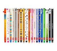 LEGAMI Lot de 19 Stylos gel effaçables avec encre thermosensible, gamme de couleurs d’encre, forme conique, pointe de 0,7 mm, modèles animaux