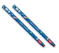 LEGAMI Lot de 2 Stylos à Encre Gel Effaçable Astronaute, Thermosensible, Pointe 0,7 mm, Longueur 15 cm, Encre Noire