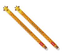 LEGAMI Lot de 2 stylos à encre gel effaçable girafe - Encre thermosensible - Diamètre de la pointe : 0,7 mm - Longueur : 15 cm - Encre noire
