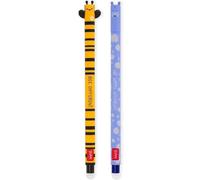 LEGAMI Lot de 2 stylos gel effaçables avec encre à gomme thermosensible, couleurs d'encre assorties et design de tige, pointe de 0,7 mm, abeille et hippopotame