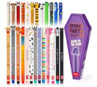 LEGAMI Lot de 26 stylos gel effaçables - Motifs animaux et Halloween - 0,7 | Encre thermosensible, corrections faciles, huit couleurs d'encre, rechargeable, vingt six motifs de personnages