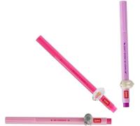 LEGAMI Lot de 3 stylos à encre gel - Animaux décoratifs Lovely Friends - Amovibles et recombinables, empêche le roulement, pointe fine de 0,5 mm, lapin, chaton et licorne (rose)