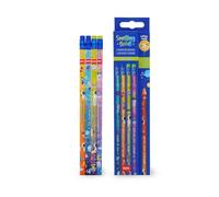 LEGAMI - Lot de 4 crayons HB parfumés - Smelling Good, parfum de fraise, détails en feuille, avec gomme, crayons scolaires en bois naturel, crayon pour enfants
