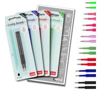 Legami Lot de 4 recharges pour stylo Lovely Friends avec enveloppe Tinte Ink (bleu, noir, rouge et vert)