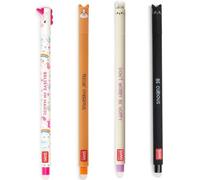 LEGAMI - Lot de 4 stylos gomme gel mignons, stylos à encre effaçable, chaton, licorne, lapin et chien corgi, effaçables sans utiliser de feuilles, pointe 0,7 mm