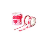 LEGAMI - Lot de 5 rubans adhésifs en papier, Tape by Tape, Heart, colorés, pour coller, décorer et personnaliser, 3 tailles différentes, longueur de 5 mètres chacune