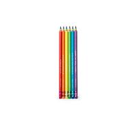 Legami - Lot de 6 crayons HB en papier recy rayons arc-en-ciel avec phrases inspirantes, gomme à la base, Ø 0,6 cm, RPS0001