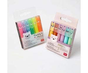 LEGAMI Lot de 6 mini surligneurs Teddy's Mood et 6 mini surligneurs Teddy's Style