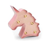 LEGAMI - Mini lampe décorative, 10x9,5 cm, crochet arrière pour la suspension, bouton ON/OFF, 3 piles LR44 incluses, pour l'intérieur uniquement, Thème Unicorn, 10x9,5 cm