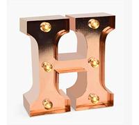 Legami - Mini Lettre décorative Lumineuse, Crochet arrière pour accrocher la Lettre au Mur, Bouton Marche/arrêt, 3 Piles déjà incluses, lumière Couleur Blanche Chaude, H