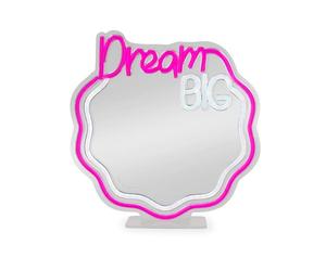 LEGAMI - Miroir avec Lumière LED Effet Néon, It's a Sign, Alimentation par Câble Type-C (Inclus), Base Amovible et Trou de Fixation pour Le Suspendre