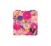 LEGAMI - Miroir de Sac à Main avec Miroir grossissant, Motif Flowers, sans Distorsion, idéal pour Le Sac à Main et Les Voyages, 6 x 6 cm