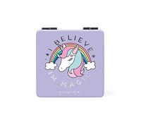 LEGAMI - Miroir de Sac à Main avec Miroir grossissant, Motif Unicorn, sans Distorsion, idéal pour Le Sac à Main et Les Voyages, 6 x 6 cm