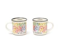 Legami MM0017, Espresso For Two, 2 tasses à café en porcelaine New Bone China, capacité 50 ml, thème After Rain, lavables au lave-vaisselle, utilisables au micro-ondes