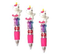 LEGAMI MRP0001 Mini stylo à bille 4 couleurs, Mini Magic Rainbow, 2,3 x 10 cm, encre 4 couleurs, vert, bleu, violet, rose, pointe 1 mm, poignée ergonomique en silicone (Lot de 3)