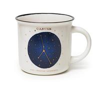 LEGAMI - Mug, Count Your Lucky Stars, tasse en porcelaine New Bone China, signe du zodiaque laminé en or, lavable au lave-vaisselle, capacité de 350 ml, thème Cancer