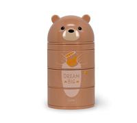 LEGAMI - Organiseur de bureau, Organiseur de bureau avec 3 tiroirs à ouverture latérale, compartiment supérieur avec fermeture coulissante, Thème Teddy Bear
