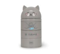 LEGAMI - Organiseur de bureau, Organiseur de bureau avec 3 tiroirs à ouverture latérale, compartiment supérieur avec fermeture coulissante, Thème Kitty