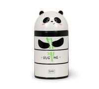 LEGAMI - Organiseur de bureau, Organiseur de bureau avec 3 tiroirs à ouverture latérale, compartiment supérieur avec fermeture coulissante, Thème Panda