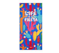 Legami - Serviette de Plage en Microfibre Anti-Sable, Ultra Absorbante à Séchage Rapide, Compacte, 85 x 180 cm, Motif Cactus, Bleu