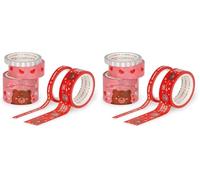 LEGAMI - Set de 5 Rubans Adhésifs en Papier, Tape by Tape, Théme Teddy Bear, Colorés, pour Coller, Décorer et Personnaliser, 3 Tailles Différentes, Longueur de 5 Mètres Chacune (Lot de 2)