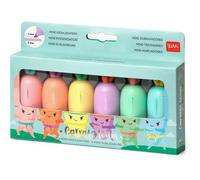 Legami - Set De 6 Mini Surligneurs, Carrate Team, Surligneurs En Forme De Carotte, Encres À Base D'eau, Pour Traits Fins Et Epais, Couleurs Pastel, Séchage Rapide